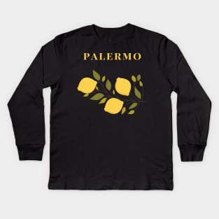 Palermo Limone Italy Design Kids Long Sleeve T-Shirt